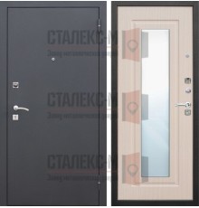 Металлическая дверь Порошок- МДФ с зеркалом -4